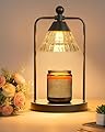 Candle Warmer Lamp with Timer Dimmer, Electric Wax Melt Warmer Lamp for Jar Candles Lights, Candle Lamp Warmer with 2 Bulbs, Birthday Gifts for Women, House Warming Gifts New Home Decor, Black