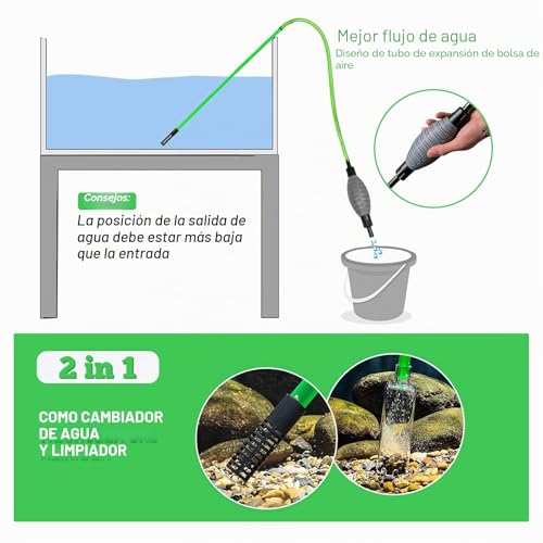 Miniatura 3 de Boxtech Cambio De Agua Del Tanque De Peces,Limpiador De Arena De La Bomba Del Cambiador De Agua Del Sifón Del Vacío Del Acuario,Aspiradores De Fondo Para Acuarios