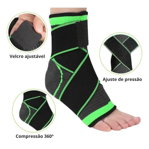 Tornozeleira de Compressão Ortopédica Ajustável Anti-Derrapante Alta Elasticidade Para Esporte Ativi