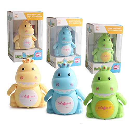 Mini dinossauro indutivo, brinquedo de trem correndo ao longo da linha desenhada por Magic Pen-Good,