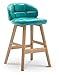 Drewniane stołki barowe z tylnymi wysokością licznika nowoczesnego Pu Skórzane Pościel Paski Krzesła do Kuchnia Counter Stools Krzesła Jadalnia Wyspy Wyspy Wyspy Barstools 4 Kolory, 65 cm / 75 cm (Kol
