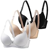 Lot de 3 Soutien Gorge Classiques Femme Grande Taille Soutien Gorgé Dentelle Brassière Push Up Fin Armature Support Haut Anti Soutiens Gorge Ptose Confort Quotidien Brassiere Lingerie Sport Bra