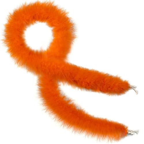 SOGUGOM Orange Marabou Feather Boa - 22g 2 Yards Boas for Party Bulk Wedding Halloween Home Holiday Decoration(Orange)