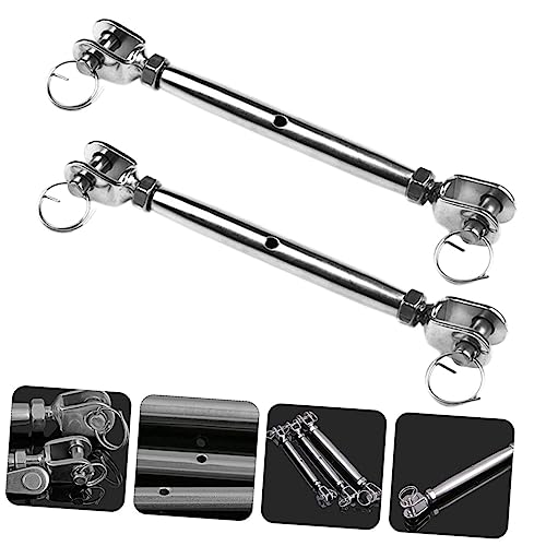 SOLUSTRE 2 piezas Tensores de Cables Turnbuckle de acero inoxidable de alta resistencia con diseño Quijada y Quijada miniatura 6