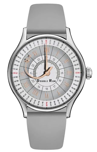 Image of DOUBLERUN Analog Watch, Silicone Strap, Roman Numerals, 24-Hour Display