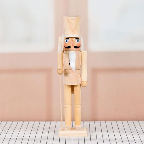 Figurine casse-noisette en bois brut 38cm faite main décor traditionnel