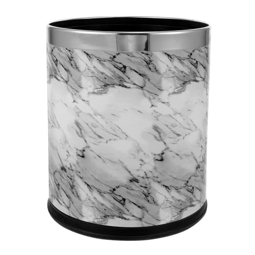 Caneca de basura ovalada con diseño mármol Alipis miniatura 3