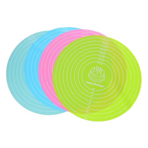 Mipcase 4 Piezas Almohadillas Redondas de Silicona para Amasar y Hornear Tapetes Antiadherentes Resistentes al Calor de Alfombrillas Multifunción para Masa y Pasta Cocina