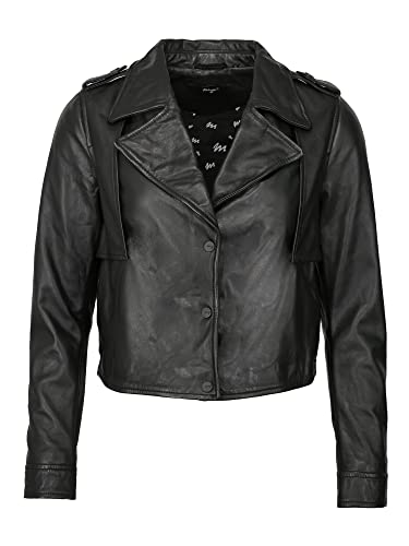 Veste en cuir pour femme Maze en véritable style motard noir