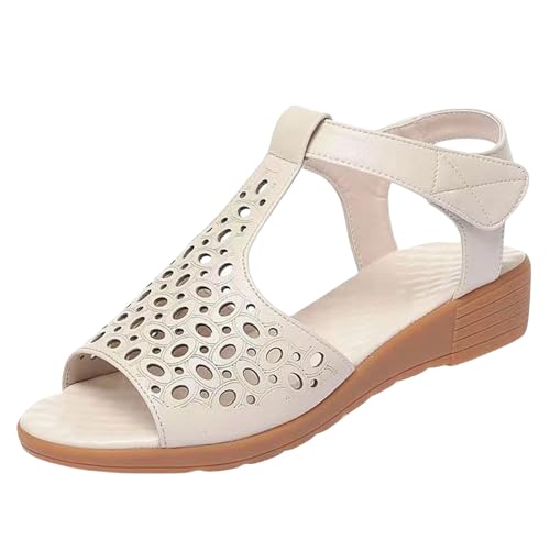 Genérico Sandalias De Verano Mujer Cómodas Clásicas Versátiles Zapatos Para Caminar Para Trabajo Chanclas Sandalias Mujer Comodas Planas De Cuña De Plataforma Cerradas Con Plantilla Acolchada Zapatos