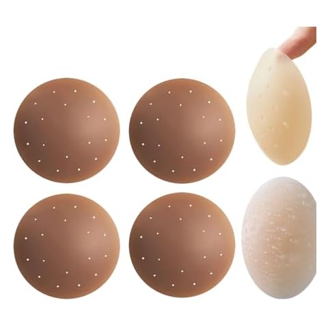 MIXILU 2 Pairs-Cakes Body Nipple Cover, Pasties Bras for Women，Breathable Reusable Sticky Adhesive Silicone Nipple Pasties (Espresso, Small (Fits A-DD Cups)) Cover