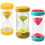kitchen-dream Sanduhr-Set,Sanduhr für Kinder, Sanduhr-Set in Form von süßen Früchten, 5 Minuten, 10 Minuten, 15 Minuten Sanduhr für das Heimspiel im Klassenzimmer(3 STÜCKE, Rot, Grün, Gelb)