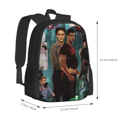 The T-wilight Saga simple large capacity backpack, the whole bag design is stylish, light, casual and simple Black3