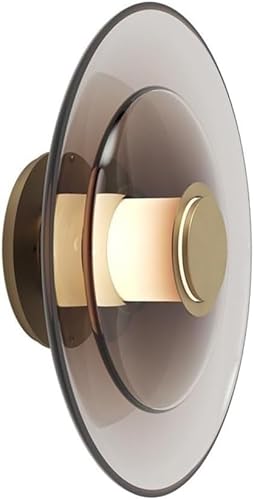 TXGJWRA Modern Hand-Blown Glass Wall Sconce - 10W Led Circle