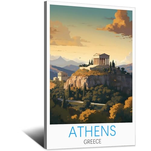 Affiches de voyage vintage Athènes Grèce 60x90cm pour habiller un grand mur vide