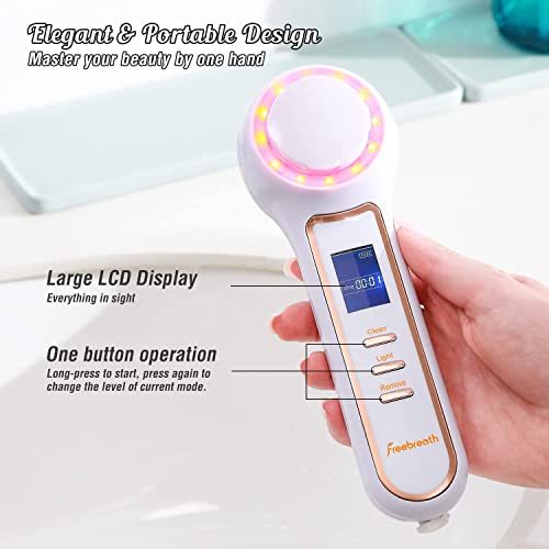 Freebreath Facial Cleansing Brush With Blackhead Remover, 3 In 1 Waterproof Face Scrubber With 3 Speed Modes, Blackhead Pore Vacuum With 3 Suction Levels, Deep Cleansing, Fully Rechargeable #TOP4