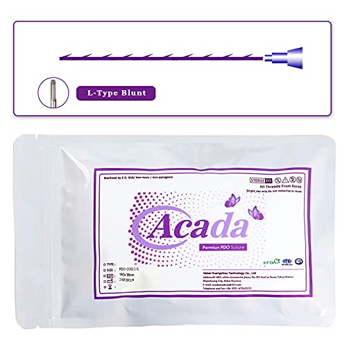 Acada Nasal Thread, Pdo Threads for Nose Columella Nose Bridge Nose Dorsum Lift, L-Type Blunt,19G60MM, 20PCS, Pdo Cog for Nose Acada Nasal Thread, Pdo Threads for Nose Columella Nose Bridge Nose Dorsum Lift, L-Type Blunt,19G60MM, 20PCS, Pdo Cog for Nose