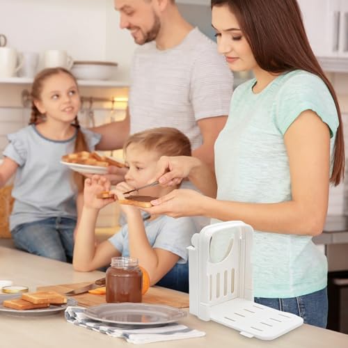 Homemade Bread Slicer - Foldable Bread Slicer Guide - Anti-Slip Manual Cutting Guide Machine for Slicing Bagels Cheese Ham Vegetables - Image 3
