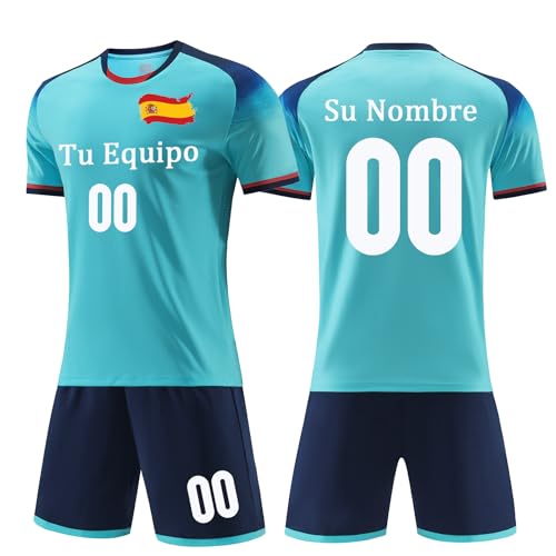OPUTWDF Camiseta Futbol Niño Personalizada Equipaciones de Futbol para Niños Personalizadas con Nombre Número Logotipo del Equipo