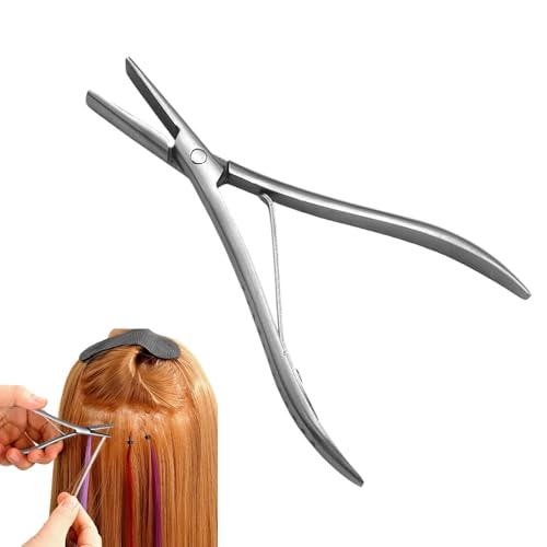 Microbead - Juego de herramientas y alicates de extensión – Aplicador de pelo de salón | Alicates de anillo nano de acero inoxidable duraderos, herramienta profesional para removedor de abrazadera
