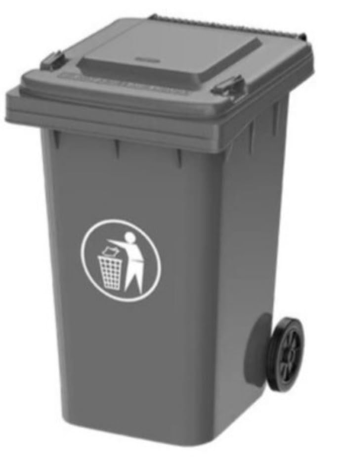 Wheeled Outdoor Waste Bin, 240 Litres, Grey