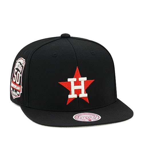 Mitchell & Ness Houston Astros Cooperstown MLB Team Classic Snapback Hat Cap - Black