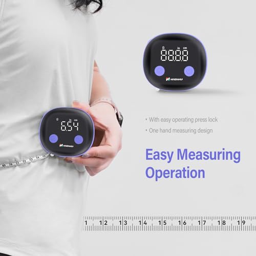 FITDAYS Smart Body Tape Measure with Bluetooth Fitdays APP for Body Fat & Muscle Measurement, LED Display,Type-C,Unlimited Users (Purple)