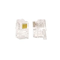 Vista 1 de 100Pack Transparente Color RJ9 Cable Plug 4P4C Conector