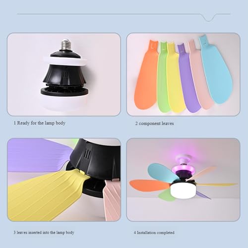 Ventilador de techo silencioso para dormitorio con luz ambiente LED 4