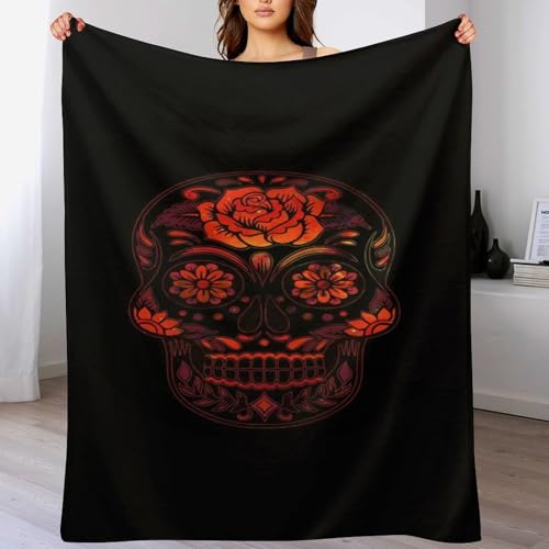 Couverture flanelle crâne molleton de qualité supérieure lit
