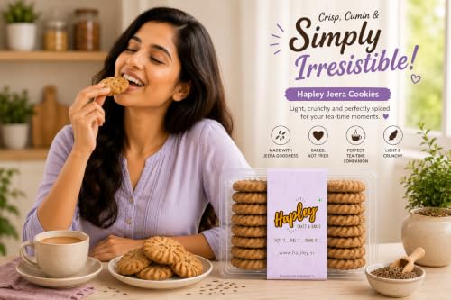 Image of Hapley Jeera Cookies 300g, No Palm Oil, Aromatic Jeera Goodness with a Perfect Crunch