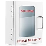 Zonon Naloxone Overdose Emergency Kit Cabinet with Handle 7.5' L x 3.5' W x 9' H Magnetic Closing First Aid Cabinet Wall Mount Metal Medical Box for Public Space Storage Solution, White