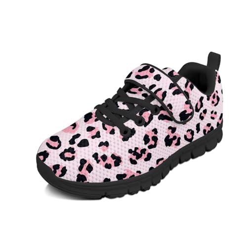 Kids Shoes, Boys Girls Sneakers Lightweight Athletic Walking/Running Tennis Shoes(Little Kid/Big Kid) Pink Leopard Pattern