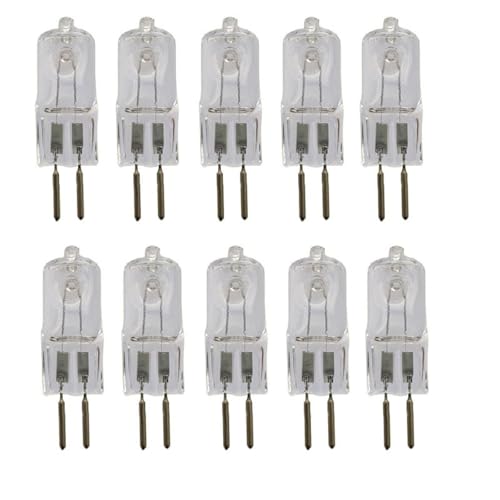 UGEFKMQ 10Pc Ampoule Halogène G5.3 220V 100W Capsule Transparente Ampoule G5.3 Bi-Pin Base Halogène Lampe 2 Broches Blanc Chaud 50W