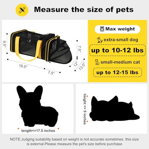 185L-x135W-x95H-Southwest-Airlines-Approved-Expandable-pet-Carrierfor-Extra-Small-Dog-Puppy-cat-Weight-up-to-10-12-lbs-and-Length-up-to-175Black 185L x135W x95H Southwest Airlines Approved Expandable pet Carrierfor Extra Small Dog Puppy cat Weight up to 10 12 lbs and Length up to 175Black