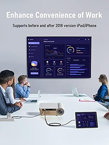 HDMI Adapter for iPhone to TV, YEHUA 1080P Lighting HDMI Digital AV Adapter Video & Audio Sync Screen Converter Plug & Play for iPhone, iPad to Projector, Monitor, HDTV