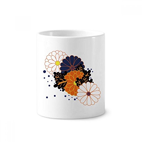 Cadeau 350ml céramique fleurs chrysanthèmes tasse blanche pour fête et anniversaire