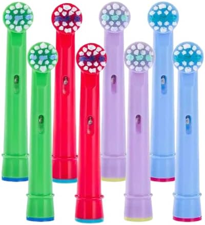 8X Kids Electric Toothbrush Heads Compatible with Braun Oral B Kids Toothbrush Heads Models / 8 Pack for Oral B Children Replacement Electric Toothbrush Heads (8 Pack)