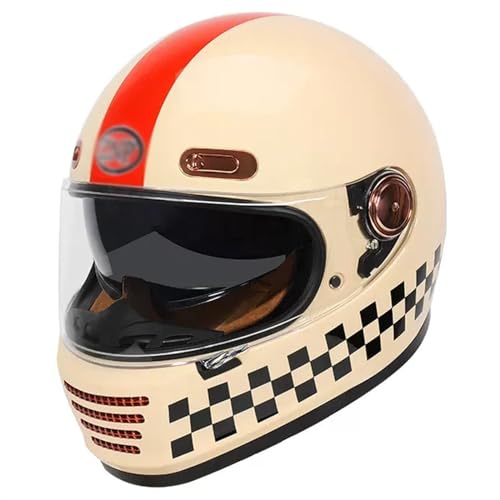 Retro Motorrad Motocrosshelme, Vintage Motorrad Integralhelme Mit Visier, Herren Damen Motorradhelm DOT/ECE-Zulassung, Lokomotive Offener Helme, ATV UTV Helme ( Color : C , Size : M=(57-58cm) )