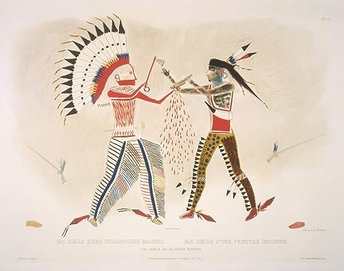 Affiche Toile Fac-similé d'un indien Karl Bodmer Art Portrait 60x90