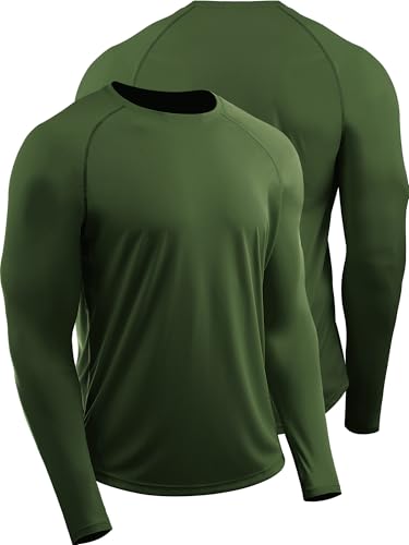 CADMUS Men's Hiking Workout Shirts, UPF 50+, Thumb Holes, Rash Guard,Fishing,Running, Athletic Long Sleeve,1 or 4 Packs2
