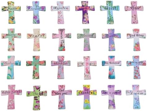 Penta Angel Magnetic Book Page Marks 24Pcs Colorful Floral Cross Magnet Page Markers Small Cute Book Clips for Office Reading Lover (Cross, 24) image 5