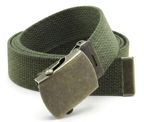 BC Belts Canvas Web Belt Military Style with Antique...