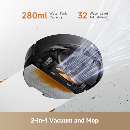 Image of DREAME D20 Air Plus Robot Vaccum and Mop Combo with 20,000Pa Suction, Anti-Tangling Tech, Auto-Emptying Dock, Deep Carpet Cleaning and Smart Navigation Black