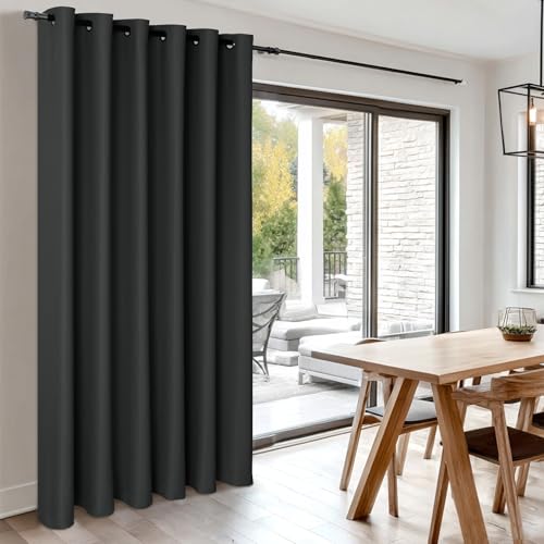 Rideau occultant à oeillets haut de gamme noir pour salon et chambre