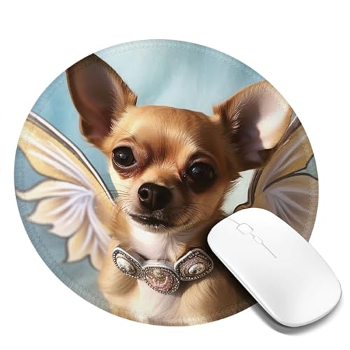 Tapis de souris rond lot de 4 marron pour souris sans fil pc portable