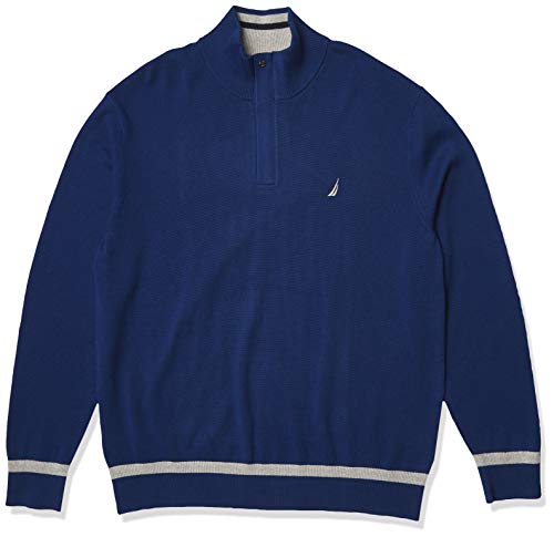 Nautica Men's Classic Fit Quarter-Zip Sweater, Estate Blue, XX-Large