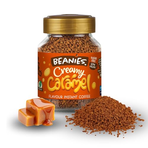 Image of Beanies Creamy Caramel Flavoured Instant Coffee | 50g | Freeze Dried Coffee with Smooth Caramel