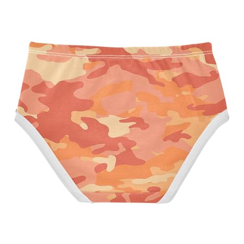 Cotton Toddler Girls Underwear Orange Camouflage Panties for Girl Bright Undies Kids Briefs 2t2