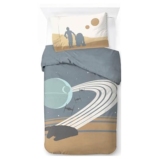 Jay Franco Star Wars - Juego de funda de edredón para cama individual, 100% algodón, incluye funda de almohada de 50 x 70 cm